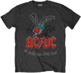 Риза AC/DC Fly on the Wall Unisex Тениска с къс ръкав/Charcoal Grey/Къси