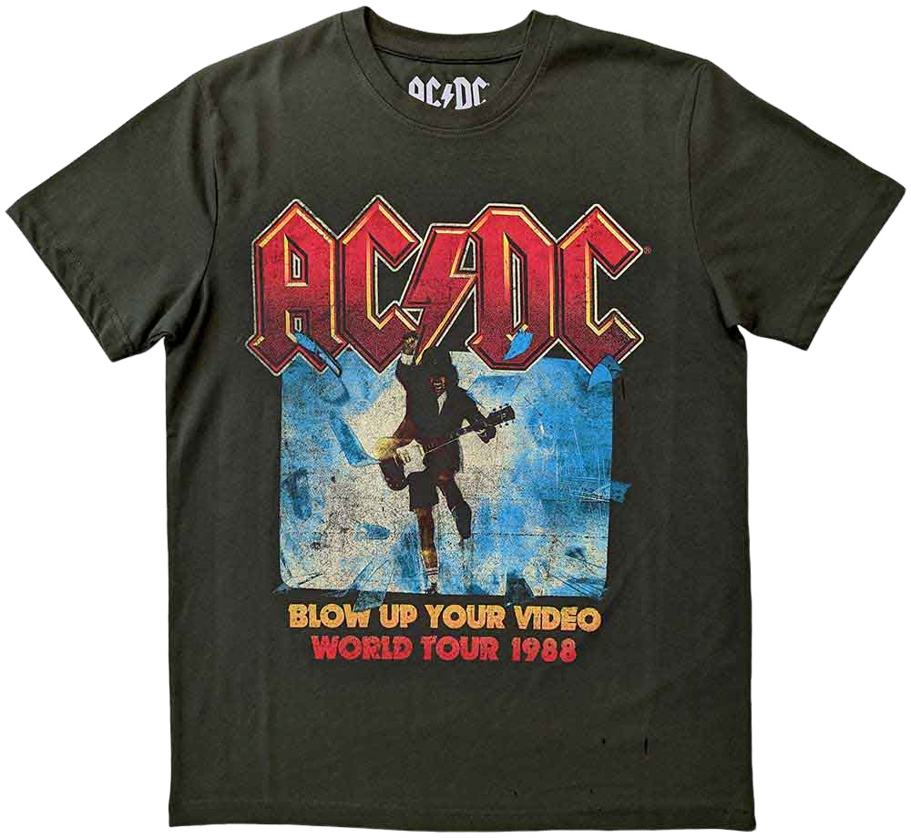 Skjorte AC/DC Skjorte Blow Up Your Video Green S