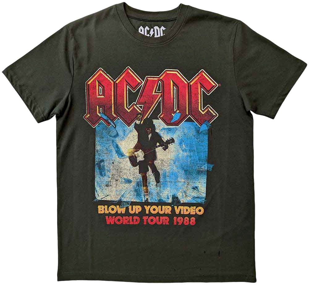 Shirt AC/DC Shirt Blow Up Your Video Green M