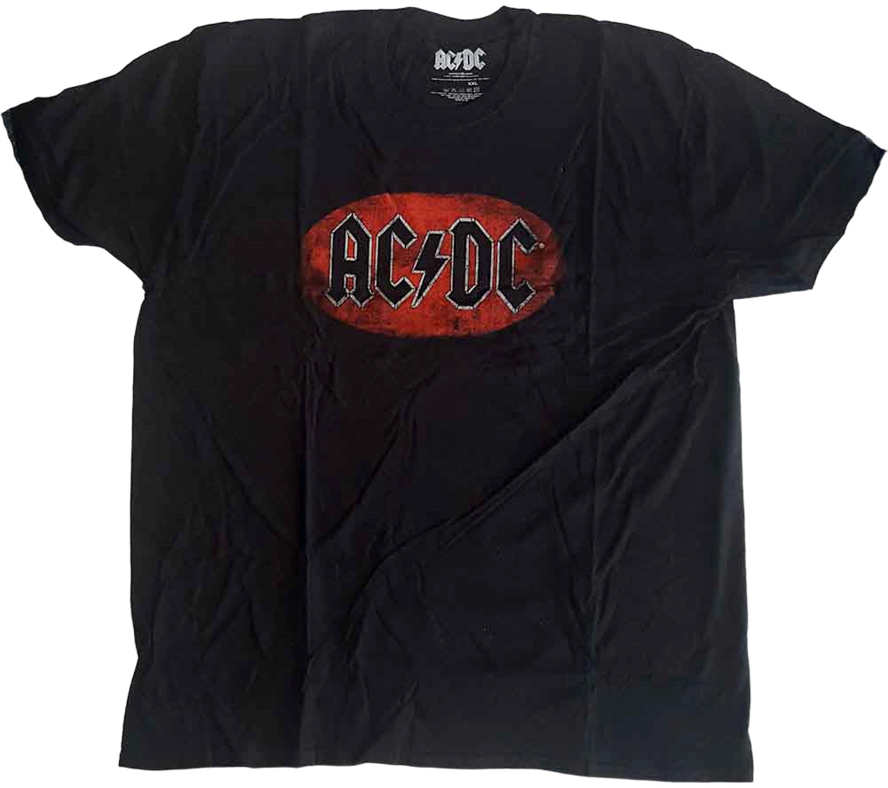 T-Shirt AC/DC T-Shirt Oval Logo Vintage Black S