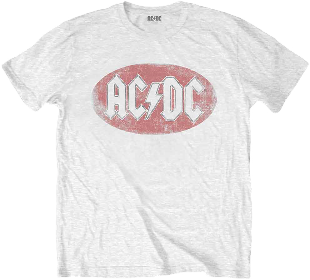 Skjorte AC/DC Skjorte Oval Logo Vintage White S