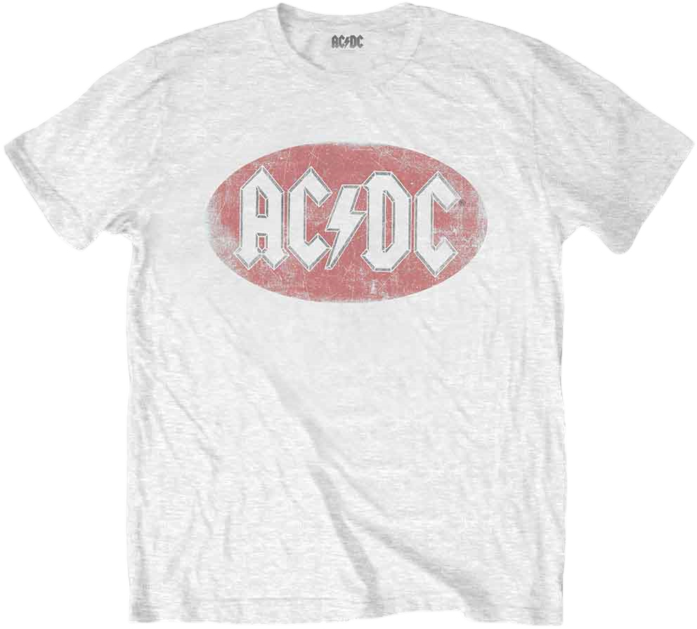 Maglietta AC/DC Maglietta Oval Logo Vintage White 2XL