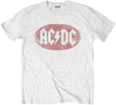 T-Shirt AC/DC T-Shirt Oval Logo Vintage White 2XL - 1
