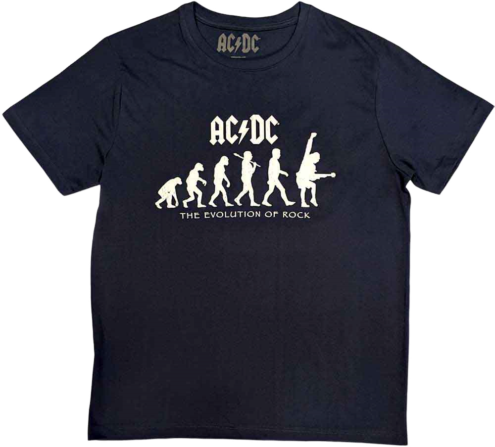 Skjorte AC/DC Skjorte Evolution Of Rock Navy M