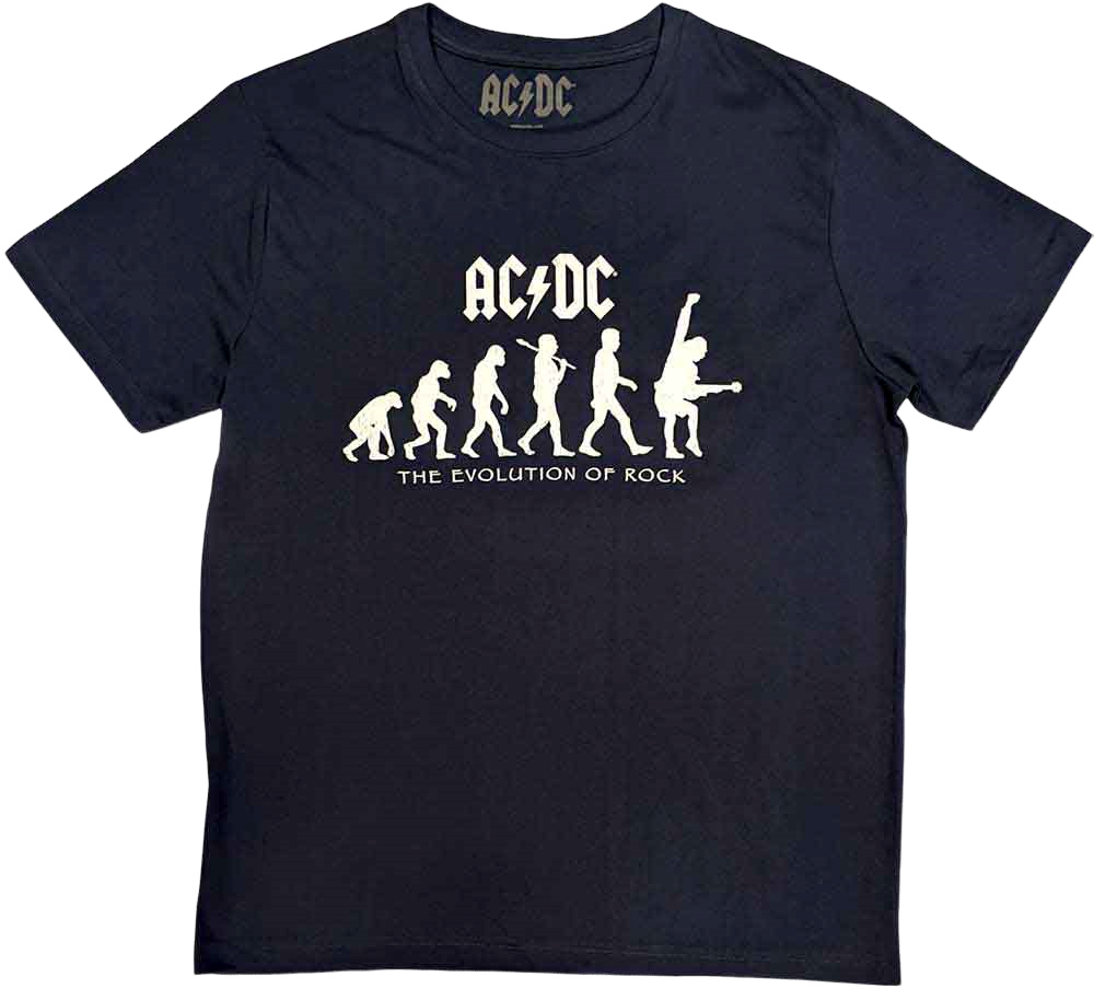 Skjorte AC/DC Skjorte Evolution Of Rock Navy 2XL