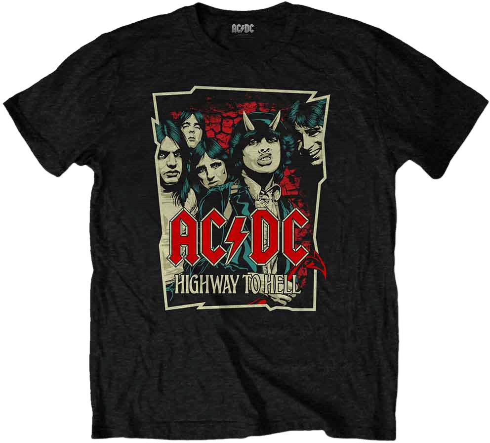 Tričko AC/DC Tričko Highway To Hell Sketch Black S