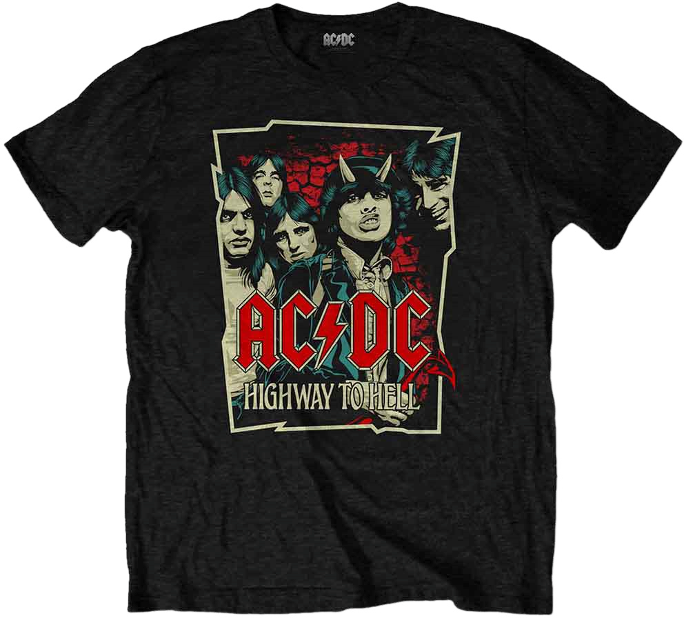 T-Shirt AC/DC T-Shirt Highway To Hell Sketch Unisex Black M