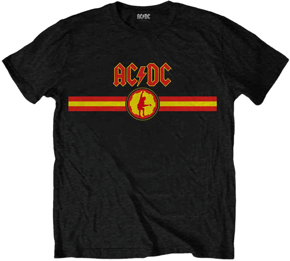 Skjorte AC/DC Skjorte Logo & Stripe Unisex Black L