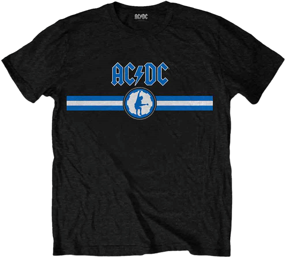 T-shirt AC/DC T-shirt Blue Logo & Stripe Black 2XL