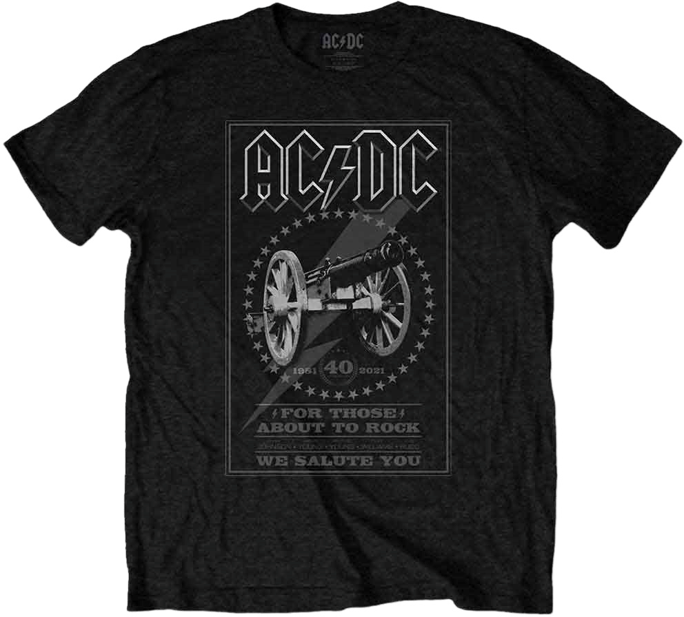 Camiseta de manga corta AC/DC Camiseta de manga corta FTATR 40th Monochrome Black S
