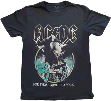 Shirt AC/DC Shirt For Those About To Rock Yellow Outlines Unisex Black XL - 1