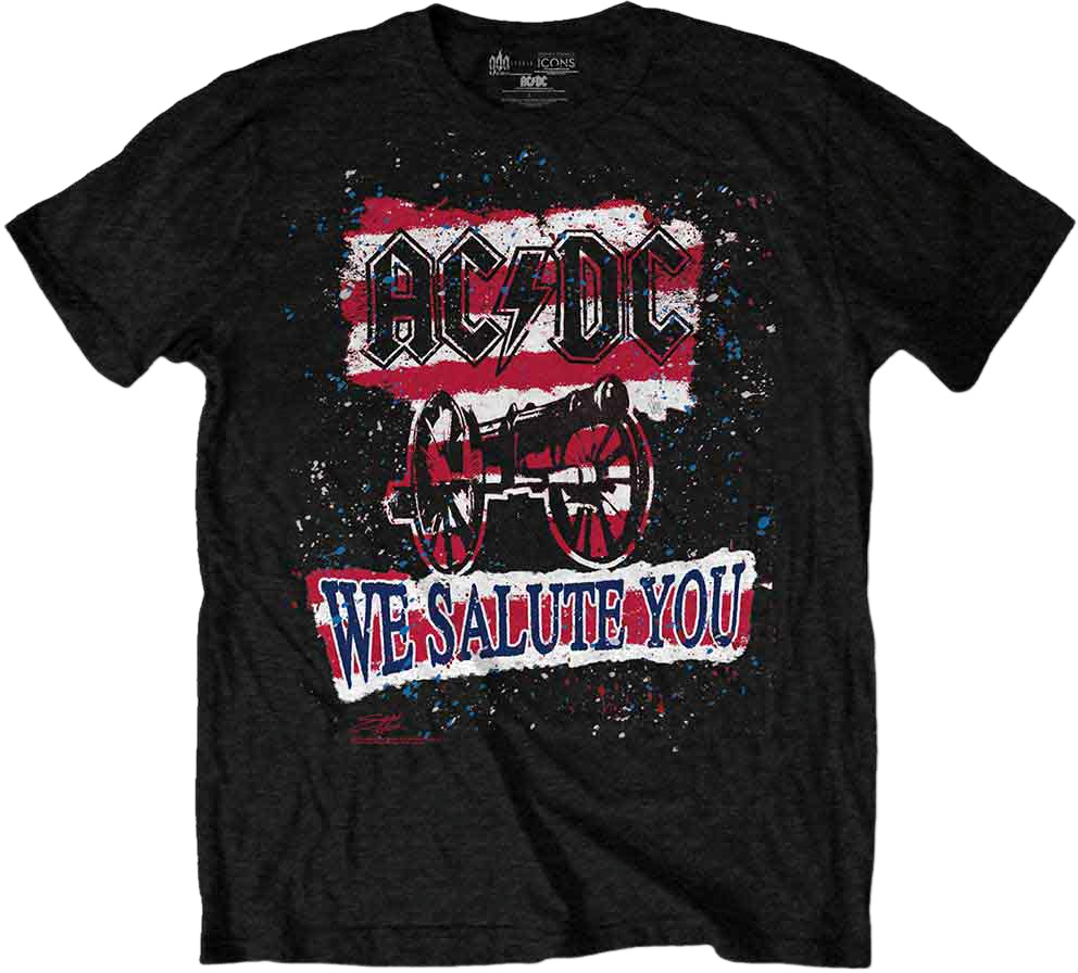 Camiseta de manga corta AC/DC Camiseta de manga corta We Salute You Stripe Black M