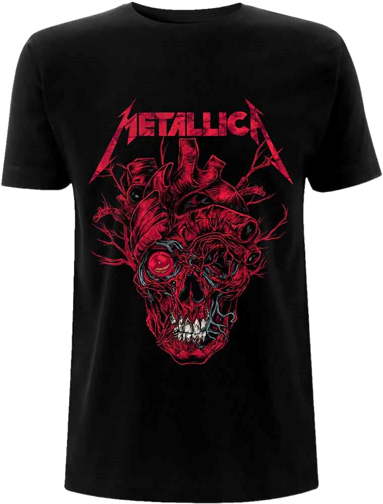 Shirt Metallica Shirt Heart Skull Black L