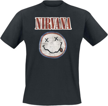 Skjorte Nirvana Skjorte Distressed Logo Black M - 1