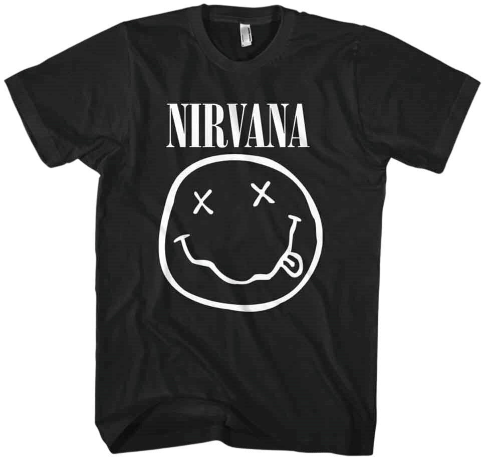 Skjorte Nirvana Skjorte White Smiley Black S