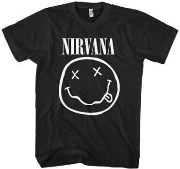 Maglietta Nirvana Maglietta White Smiley Black S - 1