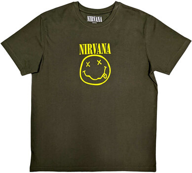T-Shirt Nirvana T-Shirt Yellow Smiley Green S - 1