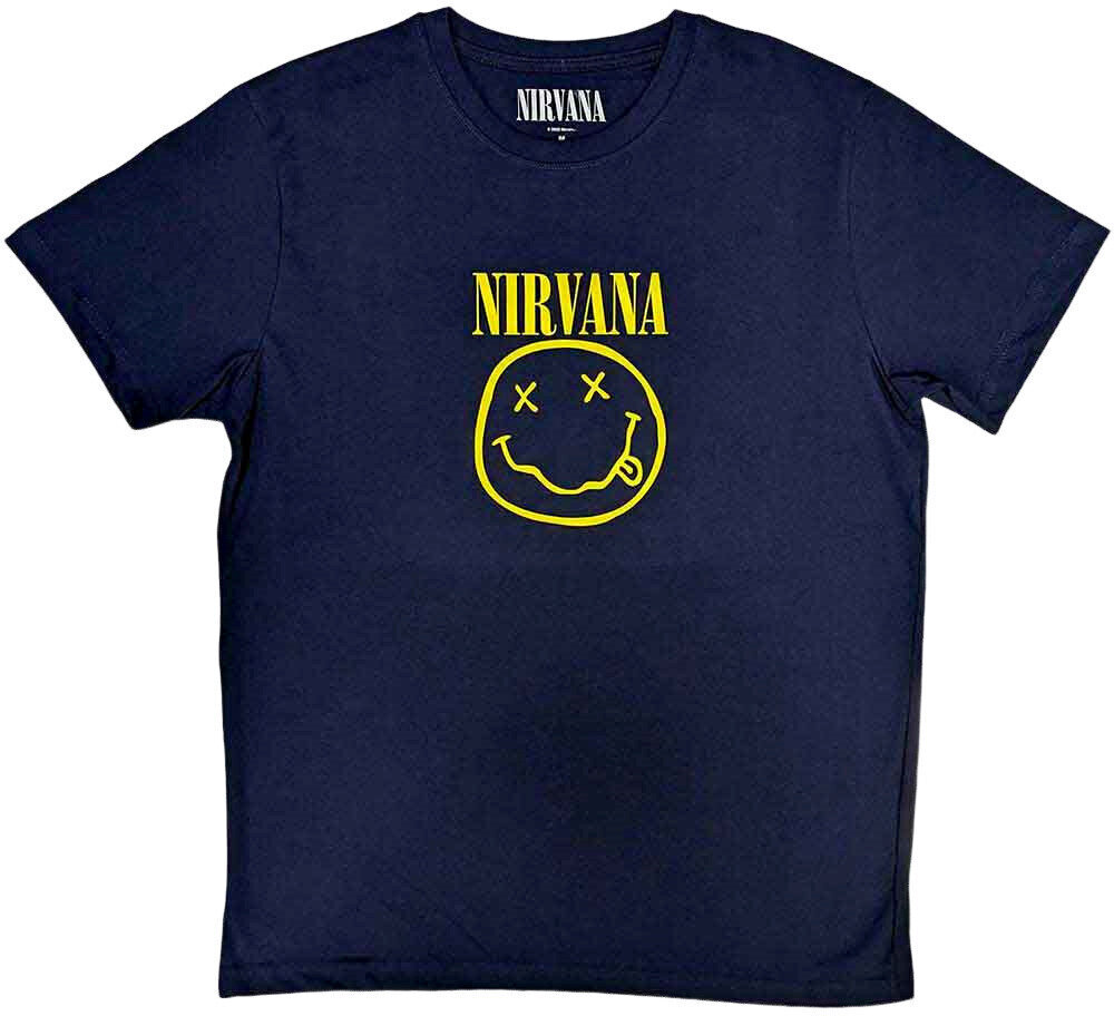 Tričko Nirvana Tričko Yellow Smiley Navy XL