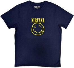 T-shirt Nirvana Yellow Happy Face Navy Blue XL T-shirt