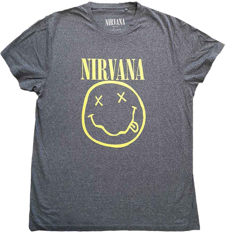 Tričko Nirvana Tričko Yellow Smiley Flower Sniffin' Brindle M