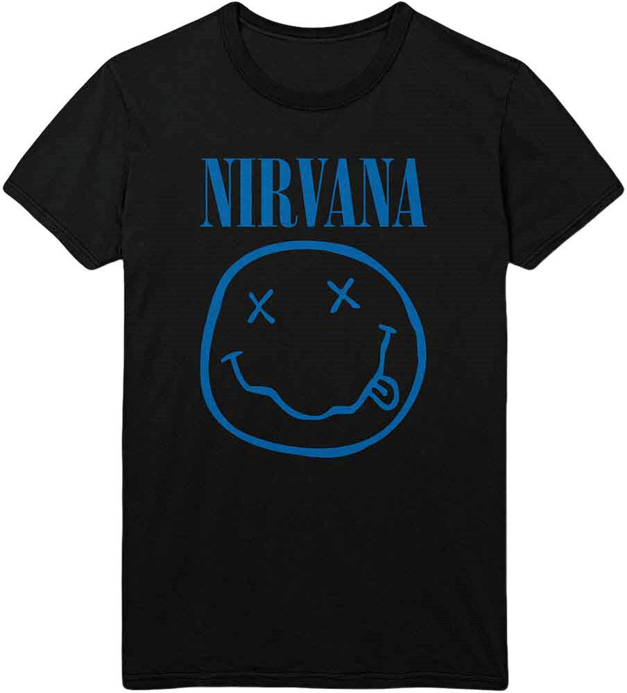 T-Shirt Nirvana T-Shirt Blue Smiley Black M