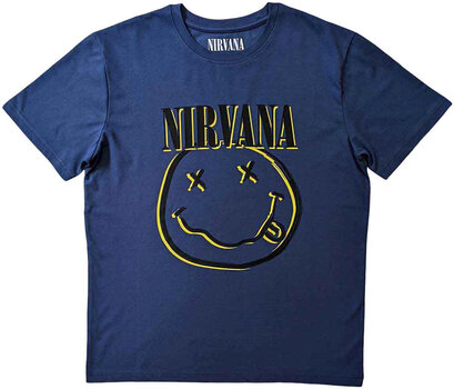T-Shirt Nirvana T-Shirt Inverse Smiley Blue S - 1