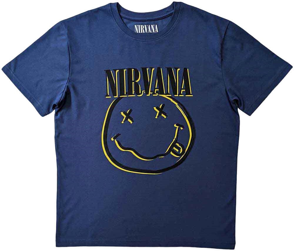 Camiseta de manga corta Nirvana Camiseta de manga corta Inverse Smiley Blue M