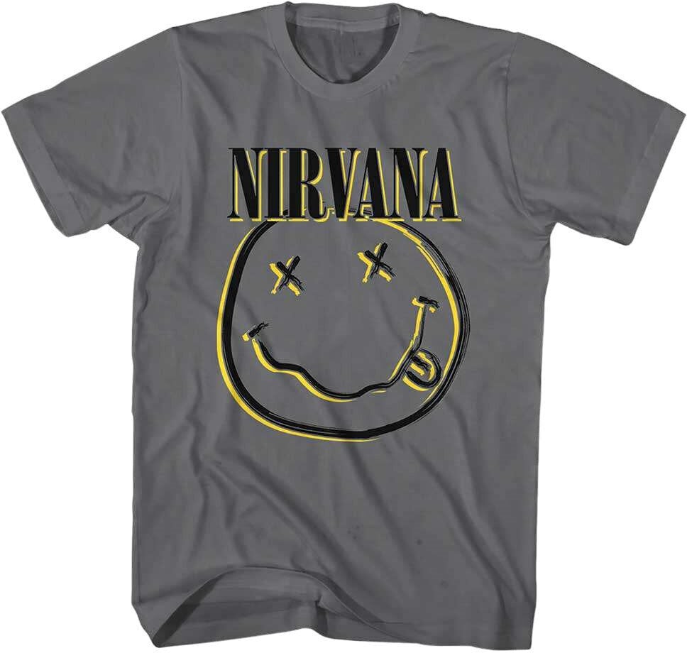 Tričko Nirvana Tričko Inverse Smiley Charcoal S
