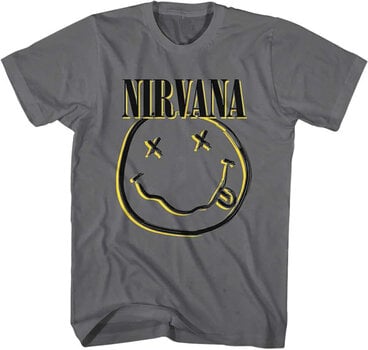 Tričko Nirvana Tričko Inverse Smiley Charcoal S - 1