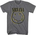 Nirvana Inverse Happy Face Charcoal Grey M T-krekls