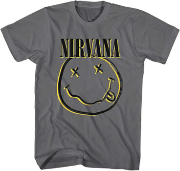T-Shirt Nirvana T-Shirt Inverse Smiley Charcoal 2XL - 1