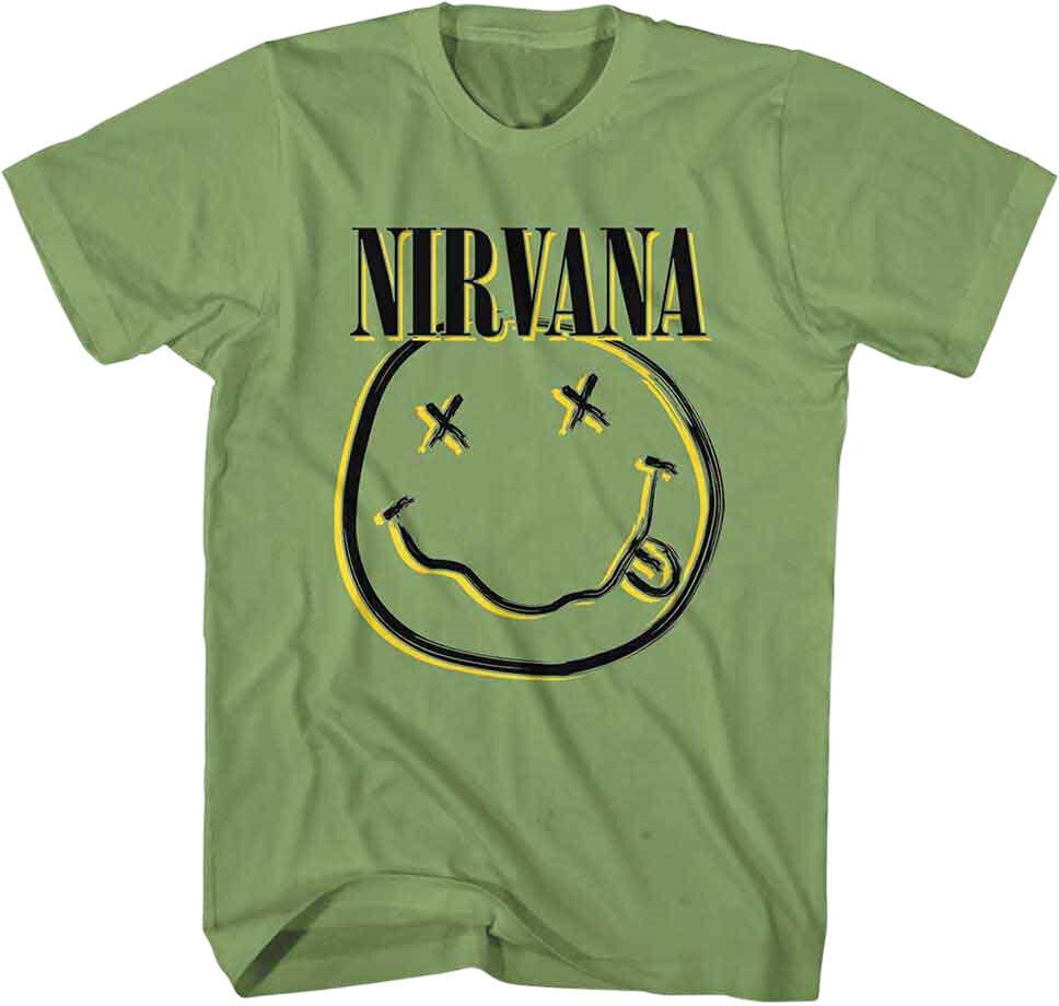 Maglietta Nirvana Maglietta Inverse Smiley Green S