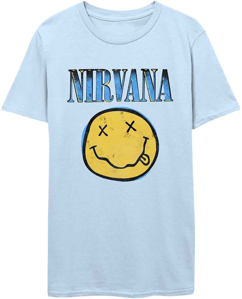 Levně Nirvana Tričko Xerox Smiley Blue Light Blue S