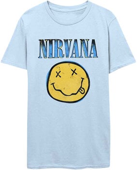 Skjorte Nirvana Skjorte Xerox Smiley Blue Light Blue S - 1