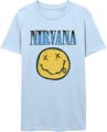 Nirvana Xerox Happy Face Blue Light Blue L Camiseta de manga corta