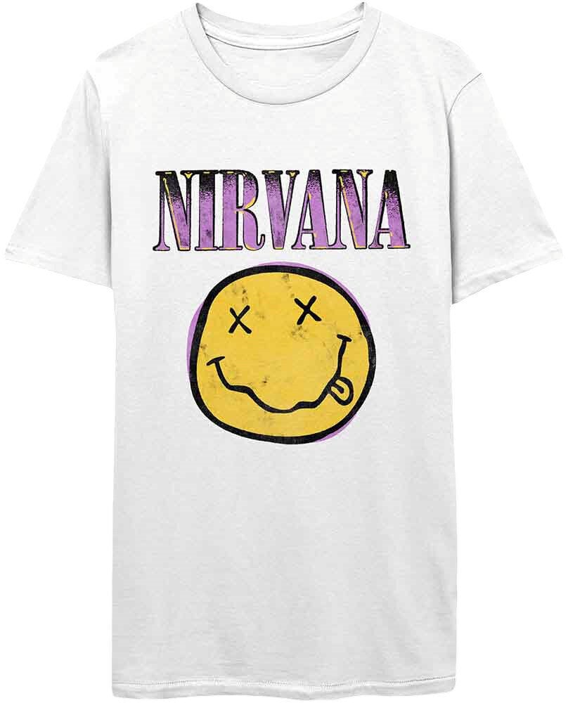 Skjorte Nirvana Skjorte Xerox Smiley Pink White S