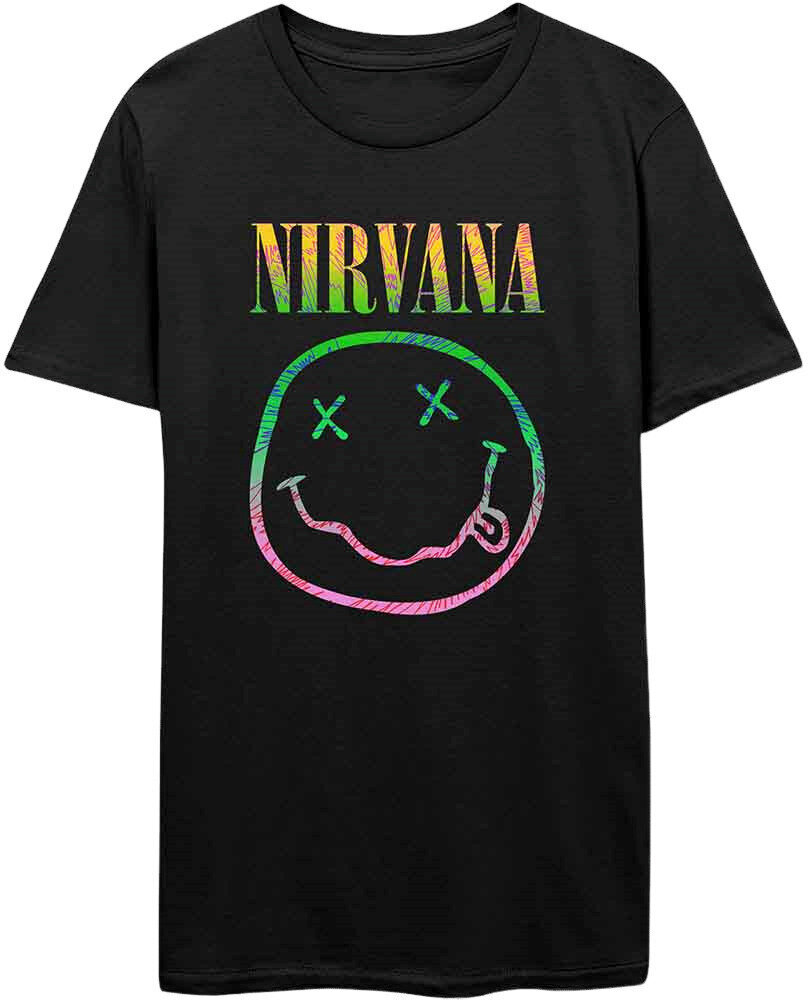 Camiseta de manga corta Nirvana Camiseta de manga corta Sorbet Ray Smiley Black L