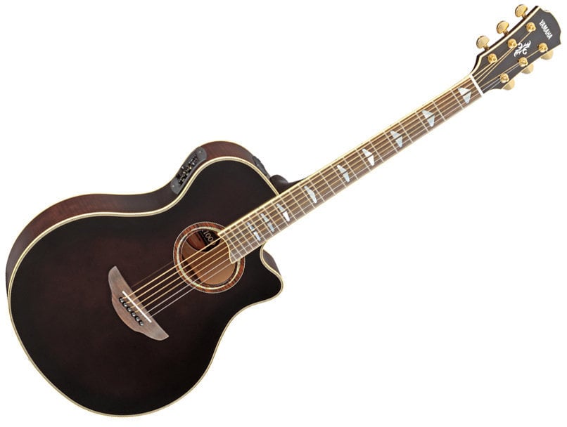 Jumbo elektro-akoestische gitaar Yamaha APX 1000 MB Mocha Black (Zo goed als nieuw)