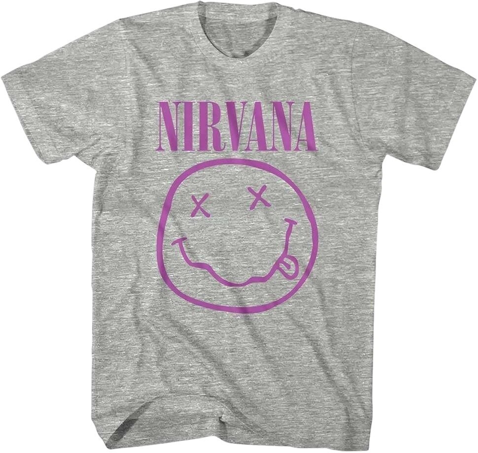 Tričko Nirvana Tričko Purple Smiley Grey M