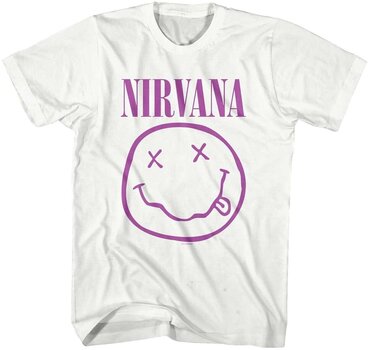 T-Shirt Nirvana T-Shirt Purple Smiley White M - 1