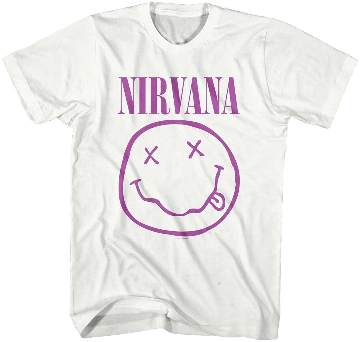 Camiseta de manga corta Nirvana Camiseta de manga corta Purple Smiley Blanco L