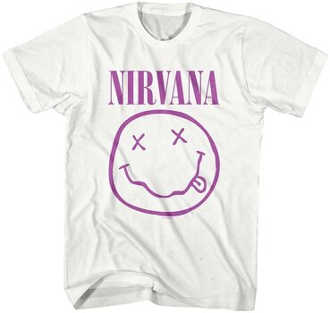 T-shirt Nirvana T-shirt Purple Smiley White L - 1