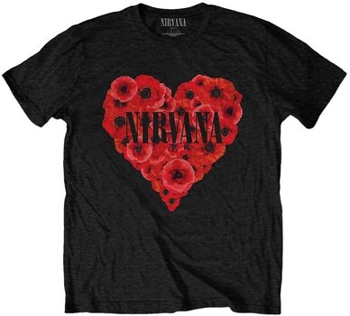 Tričko Nirvana Tričko Poppy Heart Black S - 1