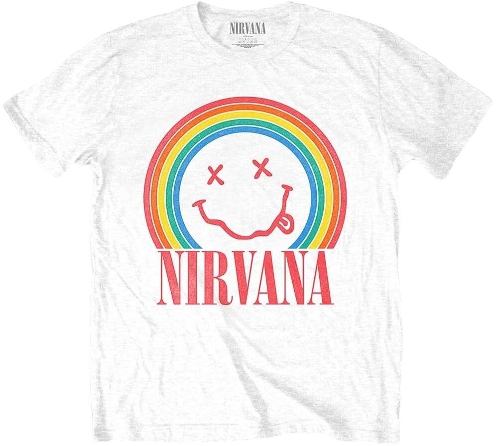 T-Shirt Nirvana T-Shirt Smiley Rainbow White M