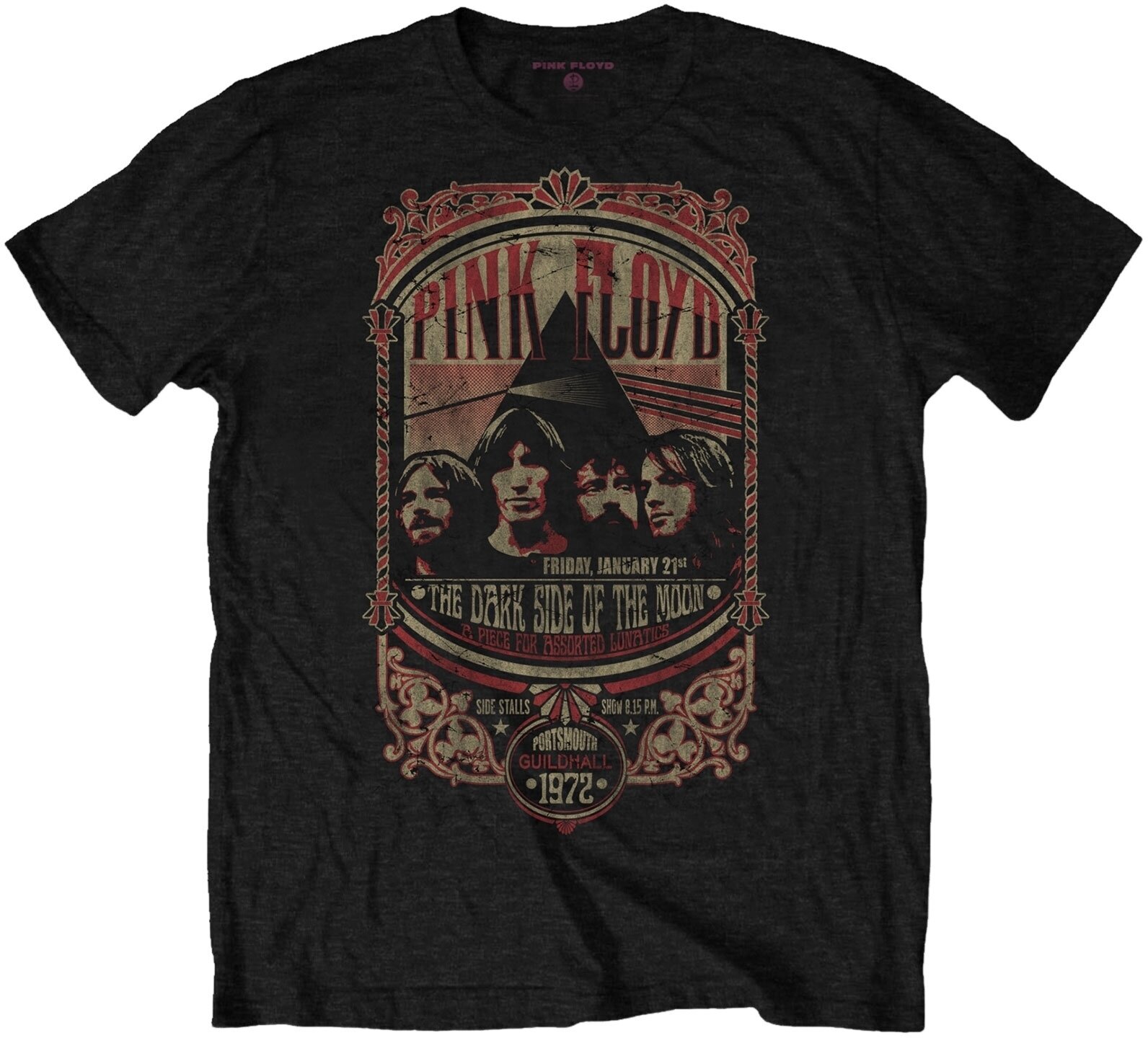 T-Shirt Pink Floyd T-Shirt Portsmouth 1972 Black XL