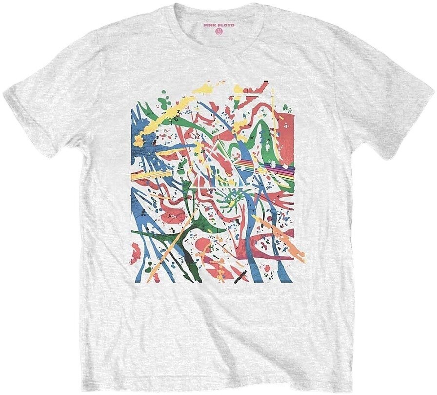 T-Shirt Pink Floyd T-Shirt Pollock Prism White L