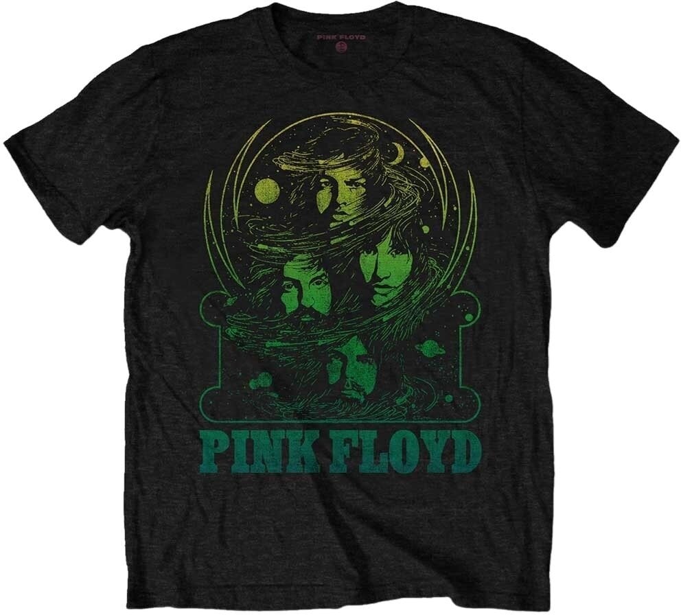 Camiseta de manga corta Pink Floyd Camiseta de manga corta Green Swirl Black S