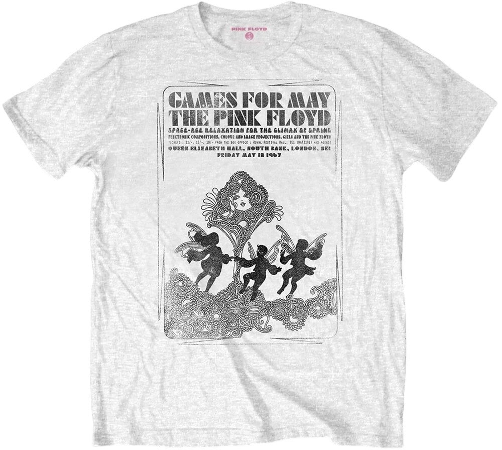 T-Shirt Pink Floyd T-Shirt Games For May B&W White L
