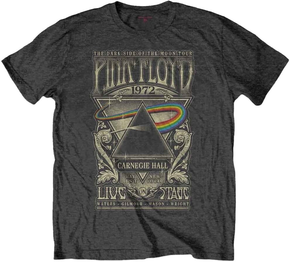 T-Shirt Pink Floyd T-Shirt Carnegie Hall Poster Charcoal 2XL