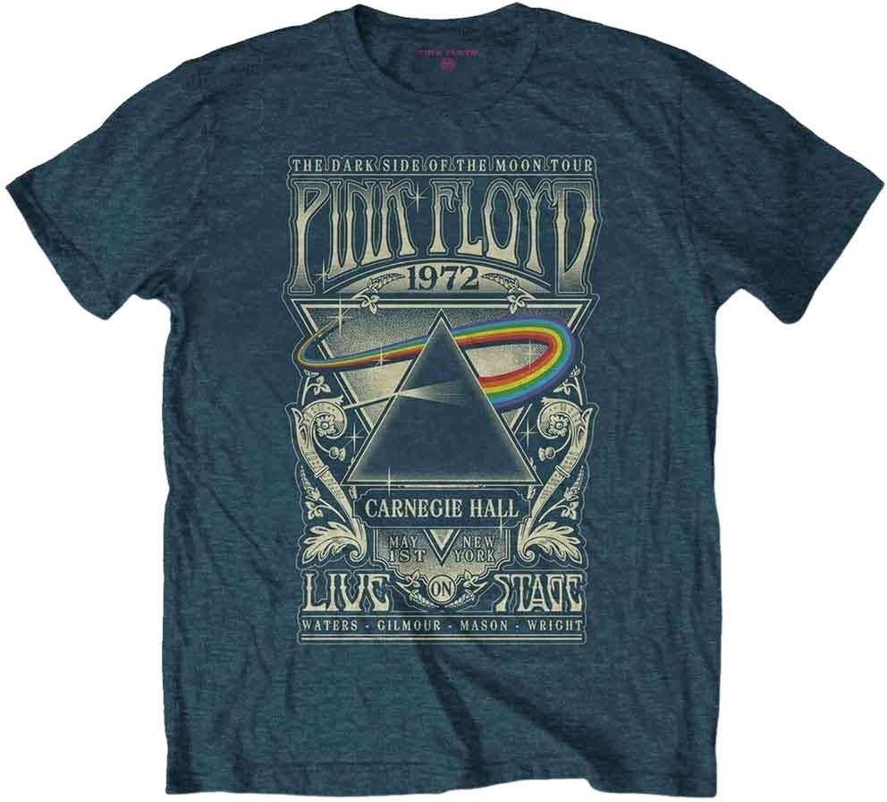 T-Shirt Pink Floyd T-Shirt Carnegie Hall Poster Denim S